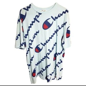 Champion Men T-Shirt Heritage Athletic Apparel Color Blue Size XL